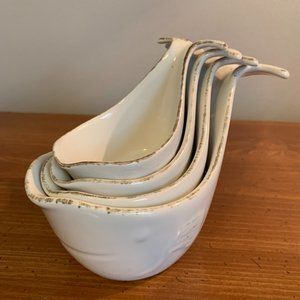 Port Philip Shore Line Ceramic Whale Nesting Measuring Cups - rustic finish